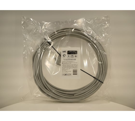 Витая пара TWIST FTP, 4 пары, 6, CU, внутренний, PVC, серый, 40 м FTP4-C6-CU-IN-PVC-40-TWCS