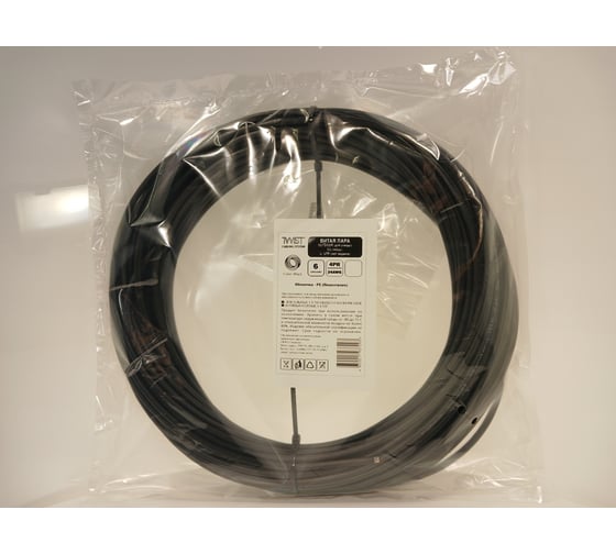 Витая пара TWIST FTP, 4 пары, 6, CU, наружный, PE, чёрный, 80 м FTP4-C6-CU-OUT-PE-80-TWCS