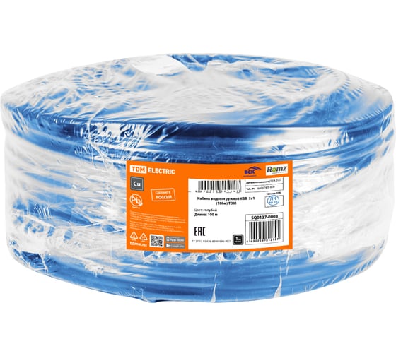 Кабель водопогружной TDM ELECTRIC КВВ 3x1 (100м) TDM ELECTRIC SQ0137-0003