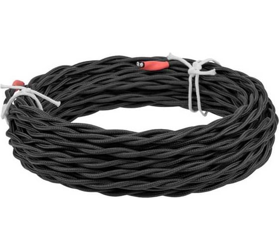 Ретро провод TDM ELECTRIC "Эко" 3x1,5 витой ГОСТ черный (10м) SQ2801-0333