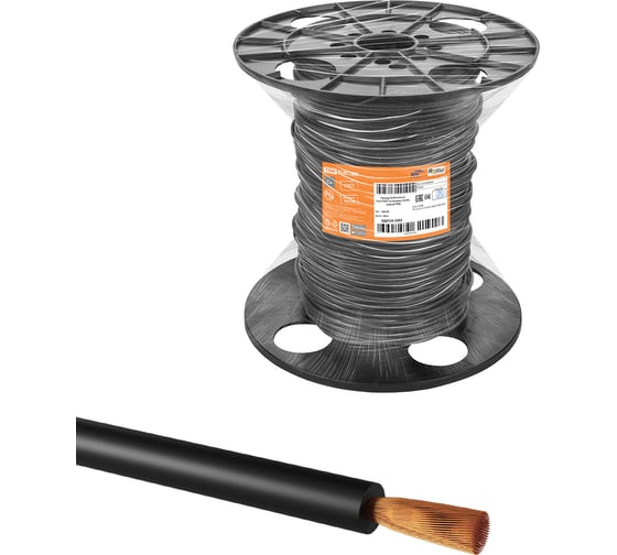 Провод TDM ELECTRIC ПуГВ нг(А)-LS 1x2,5 ГОСТ на катушке (500м), черный TDM SQ0124-2583