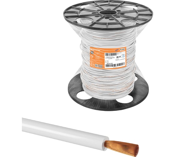 Провод TDM ELECTRIC ПуГВ нг(А)-LS 1x6,0 ГОСТ на катушке (200м), белый TDM SQ0124-2590 1