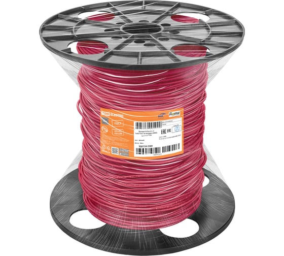 Провод TDM ELECTRIC ПуГВнг(А)-LS 1x4,0 ГОСТ, на катушке, 300м, красный SQ0124-2589