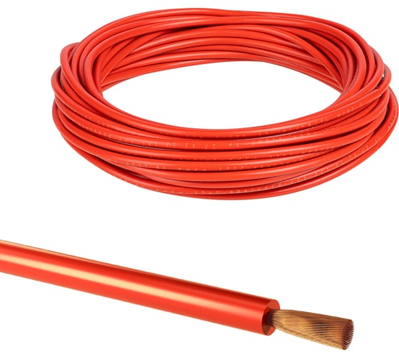 Провод TDM ELECTRIC ПуГВнг(А)-LS 1x10, ГОСТ, 10м, красный SQ0124-2734