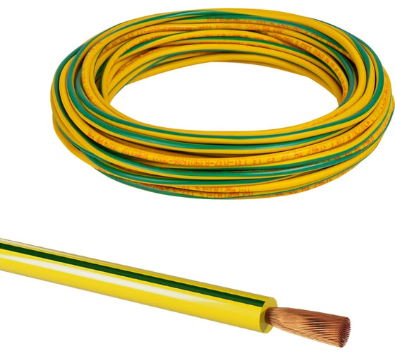 Провод TDM ELECTRIC ПуГВнг(А)-LS 1x4, ГОСТ, 10м, желто-зеленый SQ0124-2727