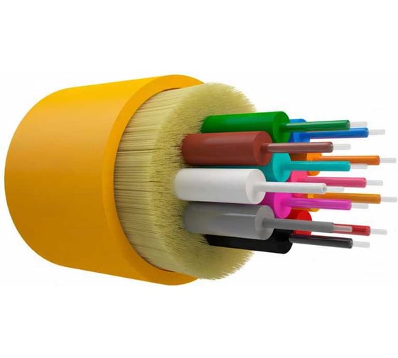 Оптический кабель внутренний NTSS PREMIUM 12 волокон OS2, 9/125, LSZH(нг(A)-HF), жёлтый (1500 м) NTSS-FO-D-IN-PM-9-12-LSZH 1