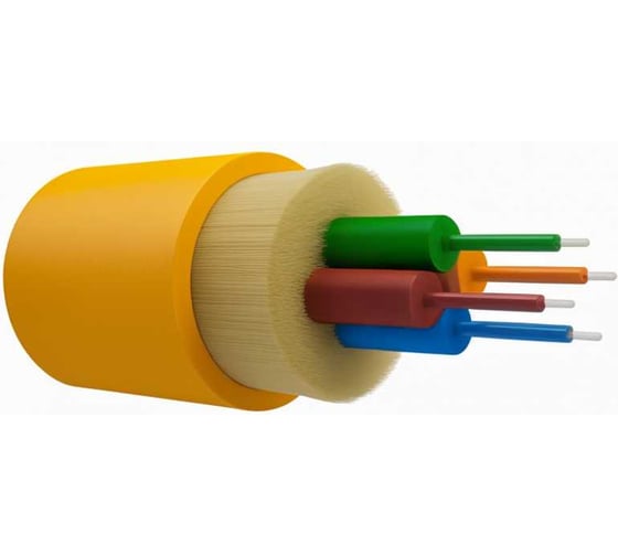 Оптический кабель внутренний NTSS PREMIUM 4 волокна OS2, 9/125, LSZH(нг(A)-HF), жёлтый (3000 м) NTSS-FO-D-IN-PM-9-4-LSZH