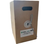 Кабель витопарный SPL категории 5e, U/UTP, 24 AWG, 4x2х0,52, LSZH нг(A)-HF, для внутренней прокладки, серый, коробка 305 м. 500032