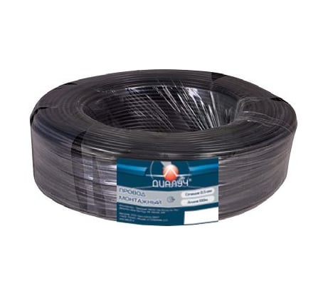 Провод ПГВА ДИАЛУЧ 0,5 черный (катушка-100м), бух. ПГВА 0,5 черный