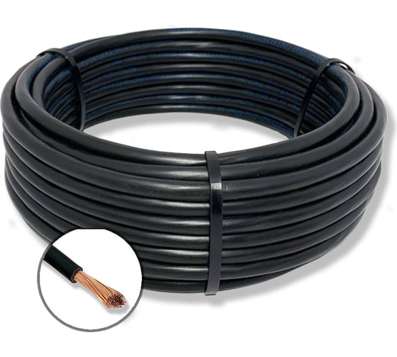 Провод БУРЕВЕСТНИК электрический пугвнг(a)-ls 1x10 мм2 черный, 1м BOZ249975L1