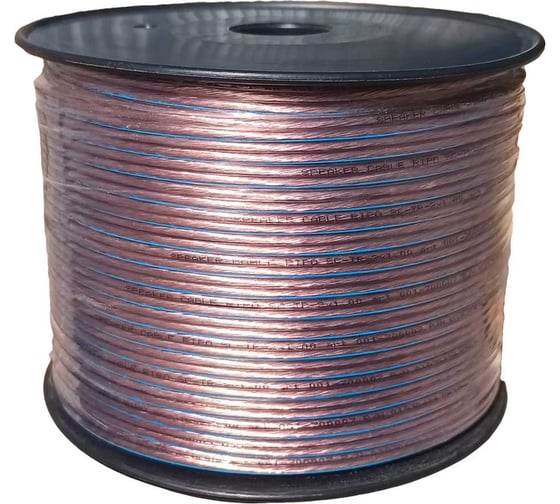 Кабель акустический RIPO SC-TR-2x1.5 CCA прозрачный с синей полосой, 2x1,5 мм2 (упк. 50м) 001-700012-50