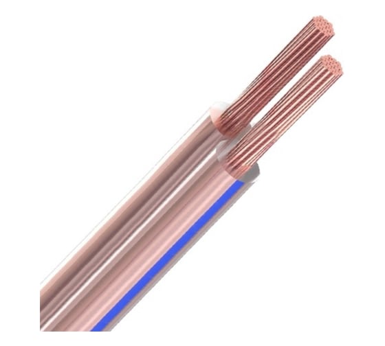 Кабель акустический RIPO SC-TR-2x1.0 CCA прозрачный с синей полосой, 2x1,0 мм2 (упк. 20м) 001-700011-20 1