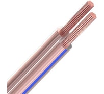 Кабель акустический RIPO SC-TR-2x0.75 ССA, прозрачный с синей полосой, катушка 100 м 001-700010