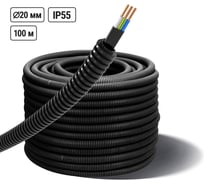Кабель TDM ELECTRIC ВВГ-Пнг(А)-LS 3x2,5ок(N,PE)-0,66 ГОСТ в гофрированной трубе ПНД d20 черный 100 метров SQ0140-1102