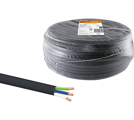 Кабель TDM ELECTRIC ВВГ-П нгА-LS 3х6 окN, PE-0,66 ГОСТ 100м SQ0117-0138