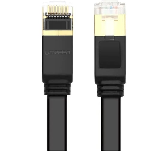 Кабель плоский Ugreen NW106 30738 Cat 7 U/FTP Lan Cable Flat Design. Длина: 0,5м. Цвет: черный 30738_