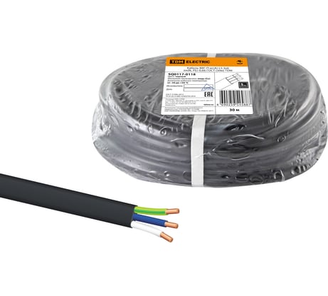 Кабель TDM ELECTRIC ВВГ-П нгА-LS 3х6 окN, PE-0,66 ГОСТ 30м SQ0117-0118