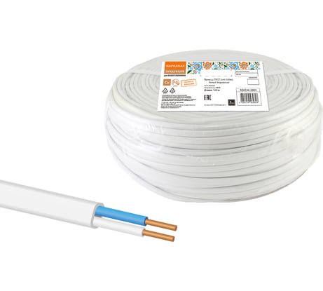 Провод TDM ПУСП 2х4 100м, белый Народный SQ0126-0003