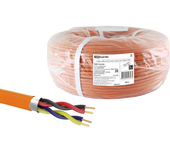 Кабель TDM ELECTRIC КПСЭнгА-FRHF 2х2х0,5 мм 200м SQ0114-0124