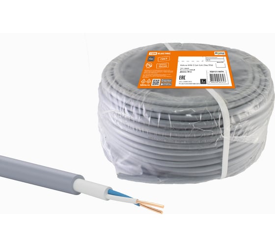 Кабель TDM NYM-O 2х6-0,66 50м SQ0121-0074