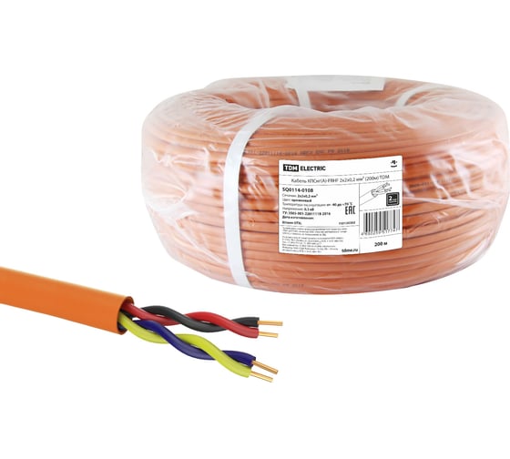 Кабель TDM ELECTRIC КПСнгА-FRHF 2х2х0,2 мм 200м SQ0114-0108 1