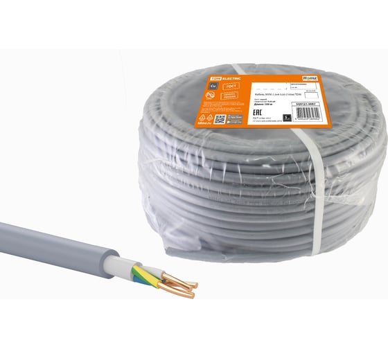 Кабель TDM NYM-J 3х4-0,66 100м SQ0121-0087 1