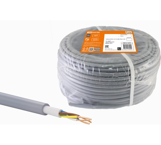 Кабель TDM NYM-J 4х1,5-0,66 50м SQ0121-0077 1