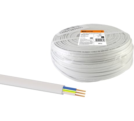 Шнур TDM ELECTRIC ШВВП 3х0,5 ГОСТ 200м, белый SQ0120-0027