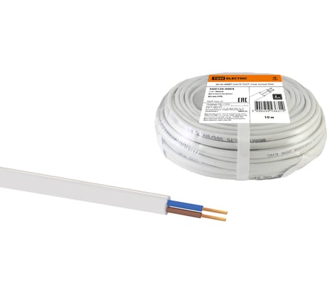 Шнур TDM ELECTRIC ШВВП 2х0,75 ГОСТ 10м, белый SQ0120-0004