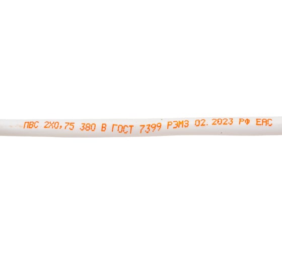 Провод TDM ПВС 2х0,75 ГОСТ 5м, белый SQ0118-0001