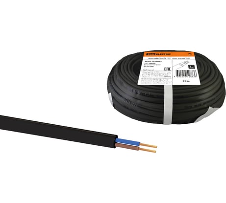 Шнур TDM ELECTRIC ШВВП 2х0,75 ГОСТ 30м, черный SQ0120-0063