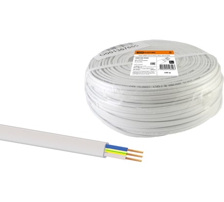 Шнур TDM ELECTRIC ШВВП 3х0,75 ГОСТ 100м, белый SQ0120-0026