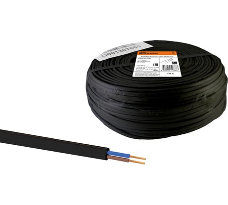 Шнур TDM ELECTRIC ШВВП 2х0,5 ГОСТ 100м, черный SQ0120-0070