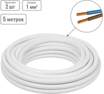 Провод TDM ELECTRIC ПВС 2х1 ГОСТ 5м, белый SQ0118-0002
