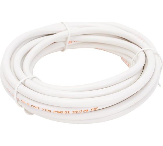 Провод TDM ПВС 2х1 ГОСТ 5м, белый SQ0118-0002