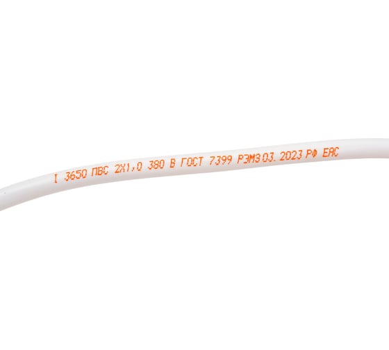 Провод TDM ПВС 2х1 ГОСТ 5м, белый SQ0118-0002