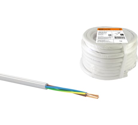 Провод TDM ELECTRIC ПВС 4х0,75 ГОСТ 5м, белый SQ0118-0053
