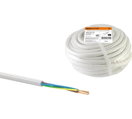 Провод TDM ELECTRIC ПВС 4х1 ГОСТ 30м, белый SQ0118-0102
