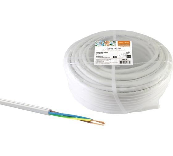 Провод TDM ПВСмб 3х0,75 100м, белый Народный SQ0118-0905