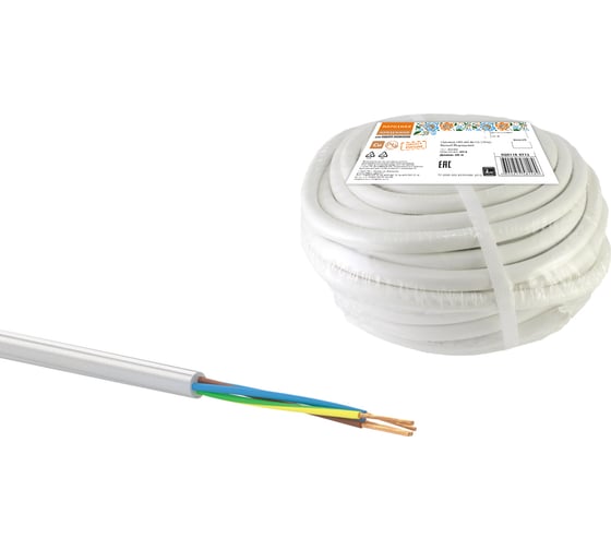 Провод TDM ПВСмб 4х2,5 20м, белый Народный SQ0118-0712 1