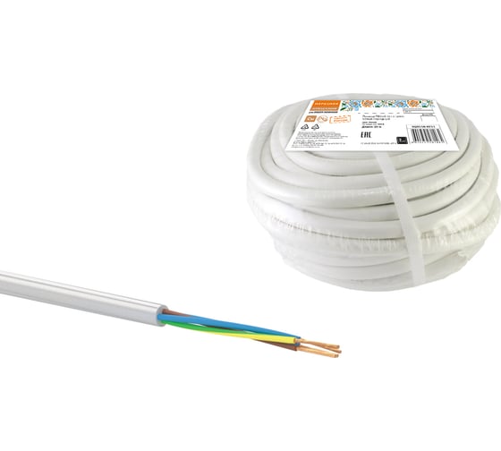 Провод TDM ПВСмб 4х1,5 20м, белый Народный SQ0118-0711