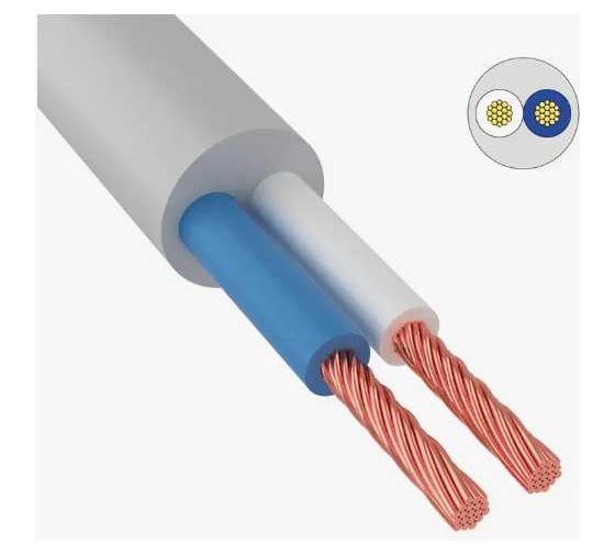 Провод TDM ПВСмб 2х1,5 5м, белый Народный SQ0118-0503