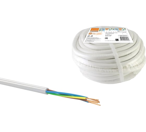 Провод TDM ПВСмб 5х2,5 20м, белый Народный SQ0118-0716 1