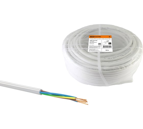 Провод TDM ПВС 5х2,5 ГОСТ 100м, белый SQ0118-0142 1