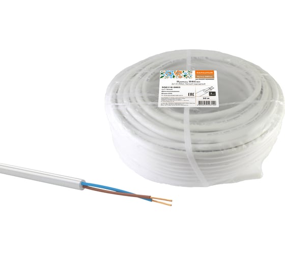 Провод TDM ПВСмб 2х1,5 50м, белый Народный SQ0118-0803 1