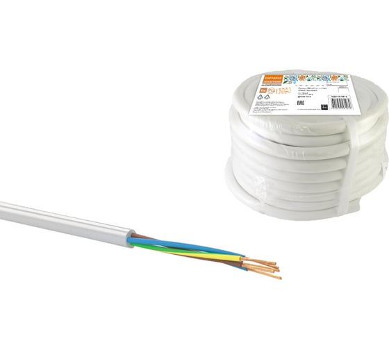 Провод TDM ПВСмб 5х1,5 10м, белый Народный SQ0118-0615