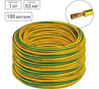 Провод TDM ELECTRIC ПуГВ 1x0,5 ГОСТ (100м), желто-зеленый SQ0124-1509