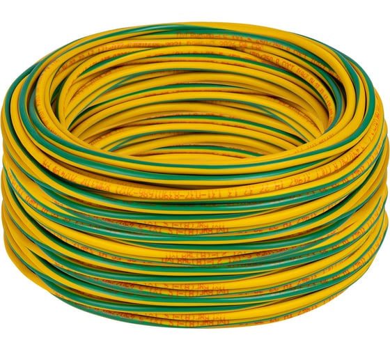 Провод TDM ELECTRIC ПуГВ 1x0,5 ГОСТ (100м), желто-зеленый SQ0124-1509