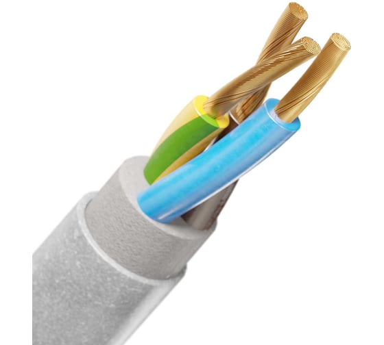 Провод ELITRON ПВСн 3x2,5, ГОСТ, белый, 5 метров E110-5-W