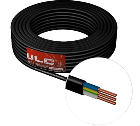 Кабель ВВГ-ПнгА ULC 3х2.5 черный 10м ULС0061